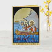 宗教的ノートカード、金ゴールドパーチメント カード (黄色い花)