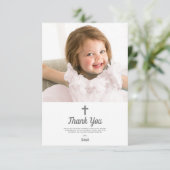 宗教的バプテスマ《キリスト教》洗礼式や命名式ピンクガール写真 サンキューカード (スタンド正面)