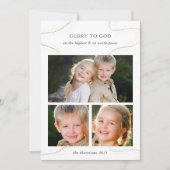 宗教的パーソナライズされたなクリスマス写真コラージュ 招待状 (正面)