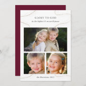 宗教的パーソナライズされたなクリスマス写真コラージュ 招待状 (正面/裏面)