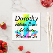 宗教的パーソナライズされたな75番目の誕生日ナプキンス スタンダードカクテルナプキン (インサイチュ)