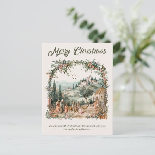 宗教的パーソナライズされたクリスマスカード シーズンポストカード (スタンド正面)