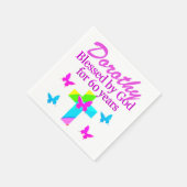 宗教的パーソナライズされた60番目の誕生日ナプキンス スタンダードカクテルナプキン (角)