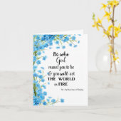 宗教的フローラシーナ引用文聖カトリーヌ カード (黄色い花)