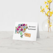 宗教的フローラブーケ誕生日 カード (黄色い花)