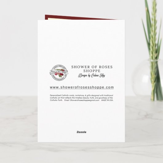 宗教的ベビーイエズスクリスマスエンジェルズビショップ シーズンカード (裏面)