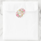 宗教的ベビーイエズスクリスマスエンジェルズピンクローゼス ラウンドシール (バッグ)