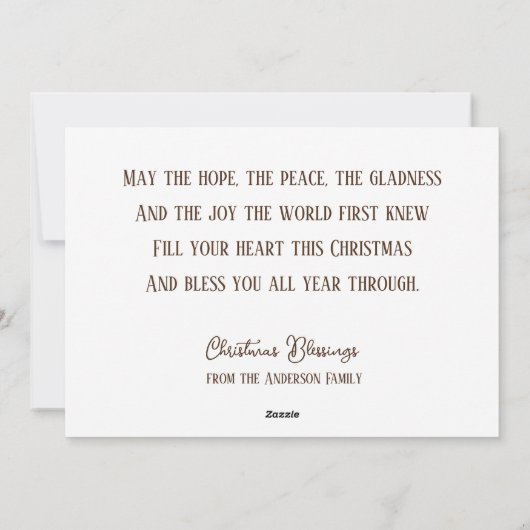 宗教的モダンなクリスマス出生ホリーファミリー シーズンカード (裏面)