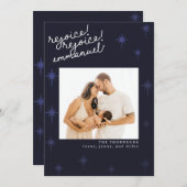 宗教的モダンな北スターのクリスマスフォトカード 招待状 (正面/裏面)