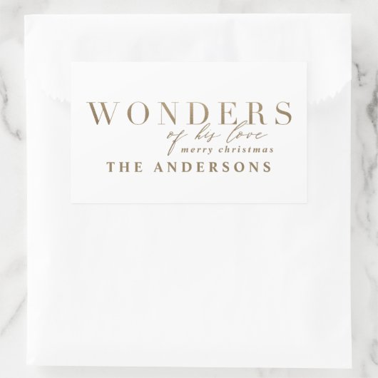 宗教的モダンシックな金ゴールド数々の写真 長方形シール (バッグ)