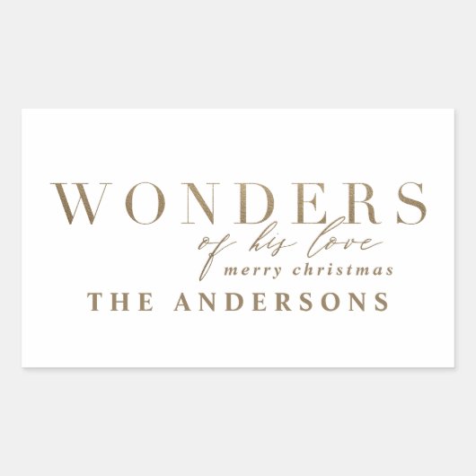 宗教的モダンシックな金ゴールド数々の写真 長方形シール (正面)