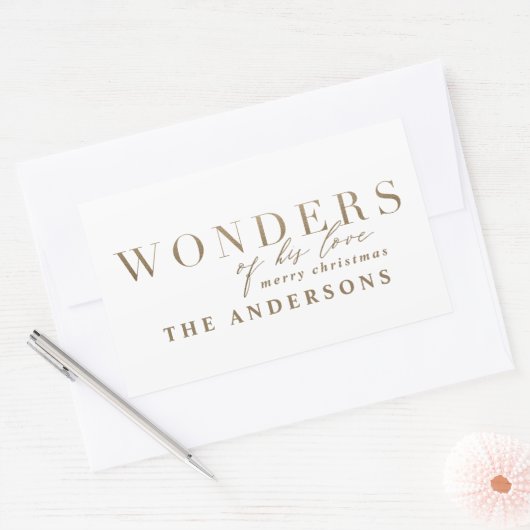 宗教的モダンシックな金ゴールド数々の写真 長方形シール (封筒)