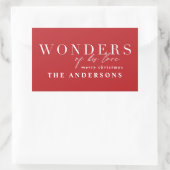 宗教的モダンシックタイポグラフィクリスマス 長方形シール (バッグ)