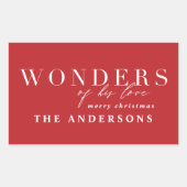 宗教的モダンシックタイポグラフィクリスマス 長方形シール (正面)