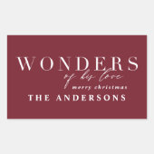 宗教的モダンシックタイポグラフィクリスマス 長方形シール (正面)