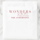 宗教的モダンシックタイポグラフィクリスマス 長方形シール (バッグ)