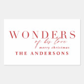 宗教的モダンシックタイポグラフィクリスマス 長方形シール (正面)