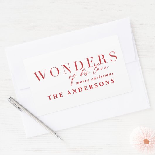 宗教的モダンシックタイポグラフィクリスマス 長方形シール (封筒)