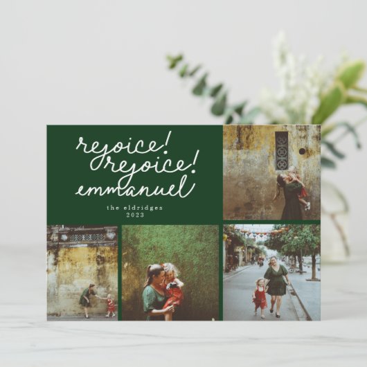 宗教的モダン手書きクリスマスフォトカード 招待状 (スタンド正面)