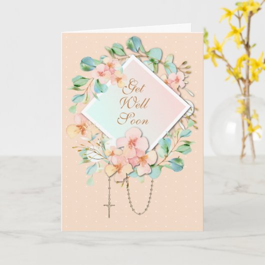 宗教的ユーカリプトゥスロザリオヴァージンメアリー聖なる書物、 経典 カード (黄色い花)