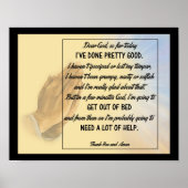 宗教的ユーモア – おもしろい祈りの言葉 ポスター (正面)