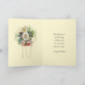 宗教的ヴァージンマリアンクロスフローラ誕生日ホリ シーズンカード (内部)