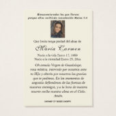 宗教的ヴァージンメアリスペインのー葬儀祈りの言葉 (裏面)