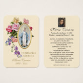 宗教的ヴァージンメアリスペインのー葬儀神聖祈りの言葉 (正面&裏面)