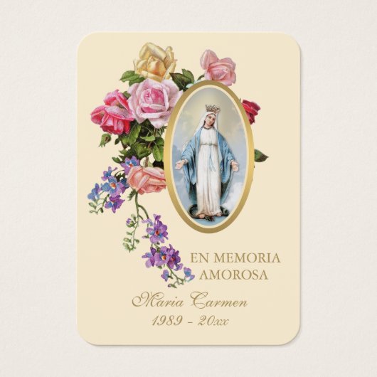 宗教的ヴァージンメアリスペインのー葬儀神聖祈りの言葉 (正面)