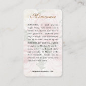 宗教的ヴァージンメアリヴィンテージピンクローズ祈りの言葉 エンクロージャーカード (裏面)