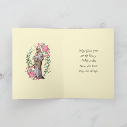 宗教的ヴァージンメアリーイエズピンクローズ シーズンカード (内部)