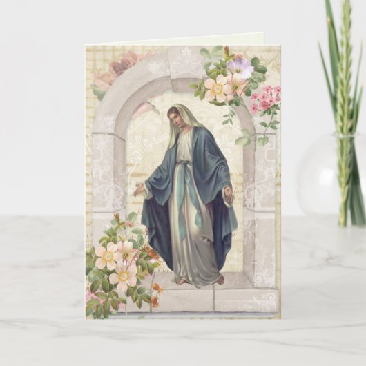 宗教的ヴァージンメアリースピリチュアルブーケ祈りの言葉 カード (正面)