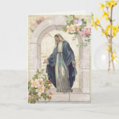 宗教的ヴァージンメアリースピリチュアルブーケ祈りの言葉 カード (黄色い花)