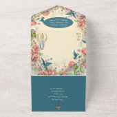 宗教的ヴァージンメアリーバーズピンクローズ オールインワン招待状 (外側)