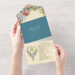 宗教的ヴァージンメアリーバーズピンクローズ オールインワン招待状