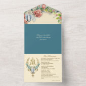 宗教的ヴァージンメアリーバーズピンクローズ オールインワン招待状 (内側)