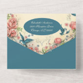 宗教的ヴァージンメアリーバーズピンクローズ オールインワン招待状 (裏面)