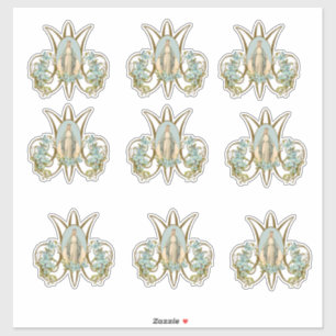 宗教的ヴァージンメアリーフローラエレガントビニールシール シール