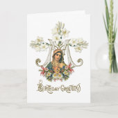 宗教的ヴァージンメアリーフローラカトリックヴィンテージ カード (正面)