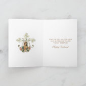 宗教的ヴァージンメアリーフローラカトリックヴィンテージ カード (内部)