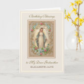 宗教的ヴァージンメアリーフローラゴッドマザー カード (黄色い花)