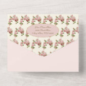 宗教的ヴァージンメアリーブルーフローラ誕生日 オールインワン招待状 (裏面)