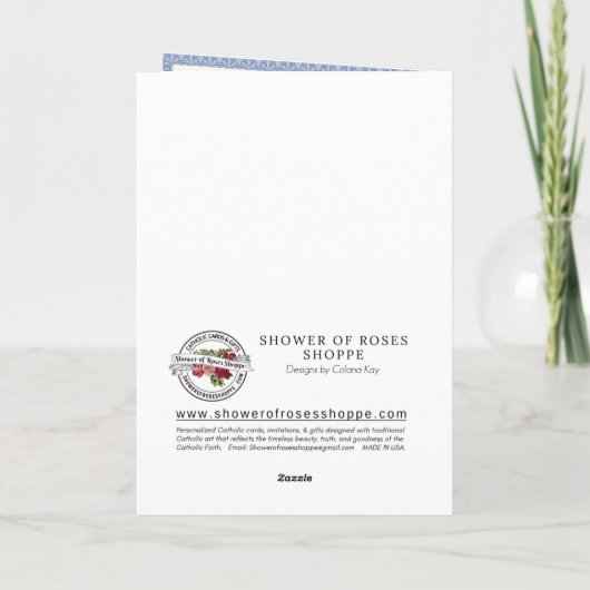 宗教的ヴァージンメアリールルド祈りの言葉ロザリーカード カード (裏面)