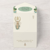 宗教的ヴァージンメアリールルド誕生日 オールインワン招待状 (外側)