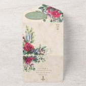 宗教的ヴァージンメアリーレッドローゼスポサレット オールインワン招待状 (外側)