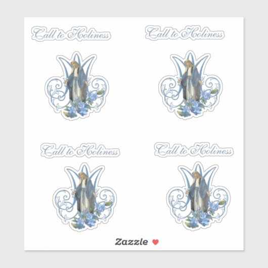 宗教的ヴァージンメアリーレディーオブグレースブルーフラワーズS シール (シート)