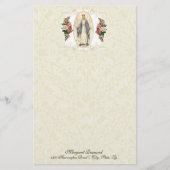 宗教的ヴァージンメアリーヴィンテージカトリックバラ (正面)