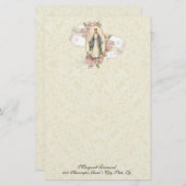 宗教的ヴァージンメアリーヴィンテージカトリックバラ (正面/裏面)