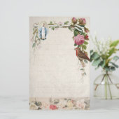 宗教的ヴァージンメアリーヴィンテージカトリックフローラ 便箋 (スタンド正面)