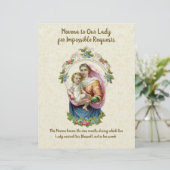 宗教的ヴァージンメアリーヴィンテージカトリック祈りの言葉 (スタンド正面)